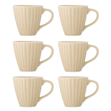 Bloomingville - Latina Kop, Multipak, Natur, Stentøj - Ø8,5 × H8,5 cm, sæt med 6