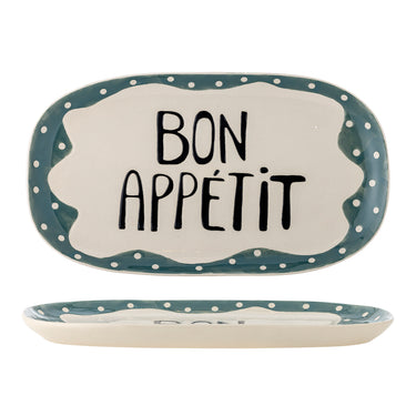 Bloomingville - Soline Serveringsfad, Multifarvet, Stentøj - L40 × H2,5 × B25 cm