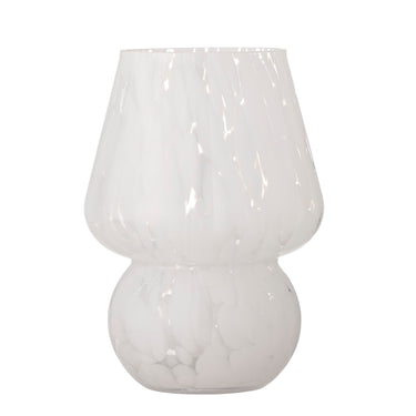 Bloomingville - Halim Vase, Hvid, Glas - Ø13 × H18,5 cm