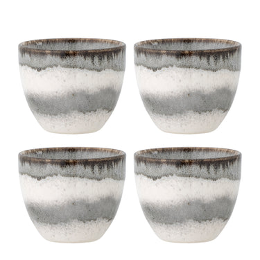 Bloomingville - Paula Kop, Multipak, Grå, Stentøj - Ø7 × H8 cm, sæt med 4