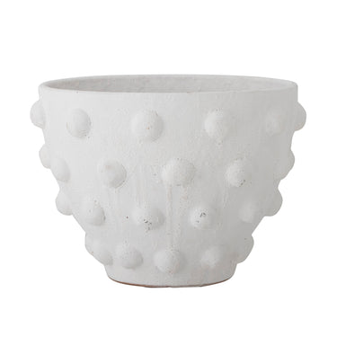 Bloomingville - Rokiya Deko Urtepotte, Hvid, Terrakotta - Ø27,5 × H20 cm