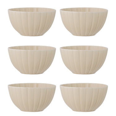 Bloomingville - Latina Skål, multipak, Natur, Stentøj - Ø12 × H6,5 cm, sæt med 6