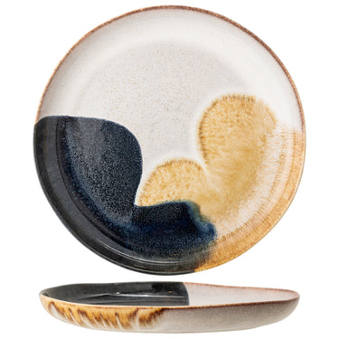 Bloomingville - Jules Serveringsfad, Blå, Stentøj - Ø35 × H4 cm