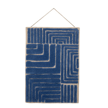Bloomingville - Velva Vægdekoration, Blå, Uld OEKO-TEX® - L45 × H64 × B2 cm