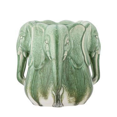 Bloomingville - Pontus Vase, Grøn, Stentøj - Ø15,5 × H15,5 cm