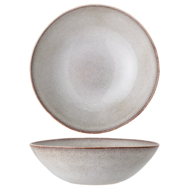 Bloomingville - Sandrine Skål, Natur, Stentøj - Ø32 × H10 cm