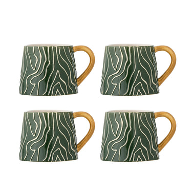 Bloomingville - Woodsby Kop, Multifarvet, Stentøj - Ø9,5 × H8 cm, sæt med 4