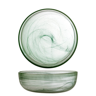 Bloomingville - Amelie Skål, Grøn, Glas - Ø27 × H9 cm