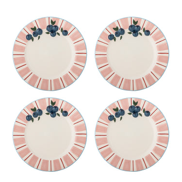 Bloomingville - Carry Tallerken, Rosa, Stentøj - Ø20,5 × H2 cm, sæt med 4