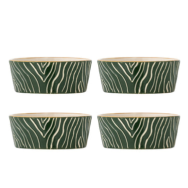 Bloomingville - Woodsby Skål, Multifarvet, Stentøj - Ø13,5 × H5 cm, sæt med 4