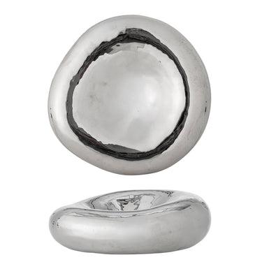 Bloomingville - Shine Skål, Sølv, Stentøj - Ø18 × H6 cm