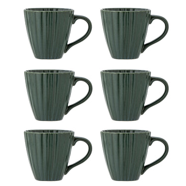 Bloomingville - Latina Kop, Multipak, Grøn, Stentøj - Ø8,5 × H8,5 cm, sæt med 6