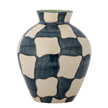 Bloomingville - Check Vase, Multifarvet, Stentøj - Ø20 × H24 cm