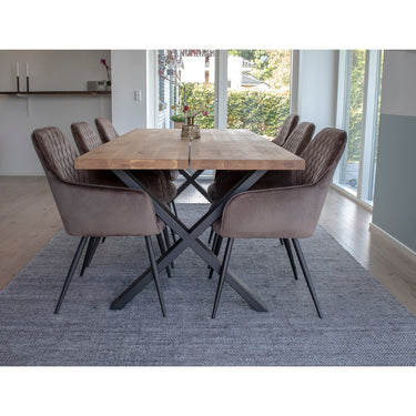 House Nordic - Harbo Spisebordsstol - Mushroom velour - Sæt af 2 stk. - Bolig og Haven