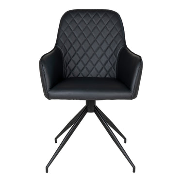 House Nordic - Harbo Spisebordsstol m. 360 g. Drejefod - Sort PU - Bolig og Haven