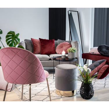House Nordic - Geneve Spisebordsstol - 2 stk. i rosa velour, messing - Bolig og Haven
