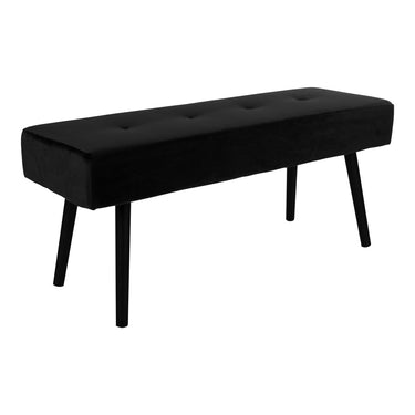 Skiby Bænk - Bænk i sort velour med sorte ben, 100x35x44cm - Bolig og Haven