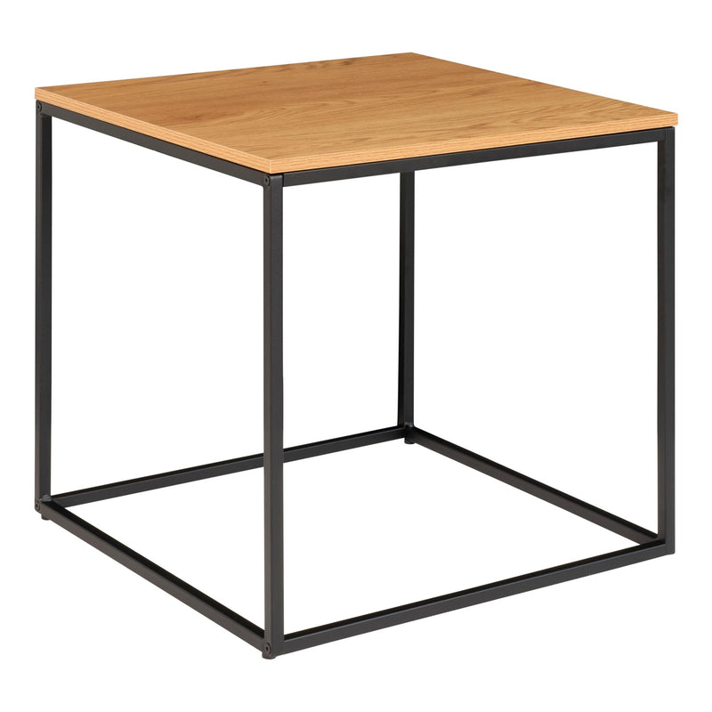 Vita Hjørnebord - Sort ramme og egetræs look bordplade 45x45x45 cm