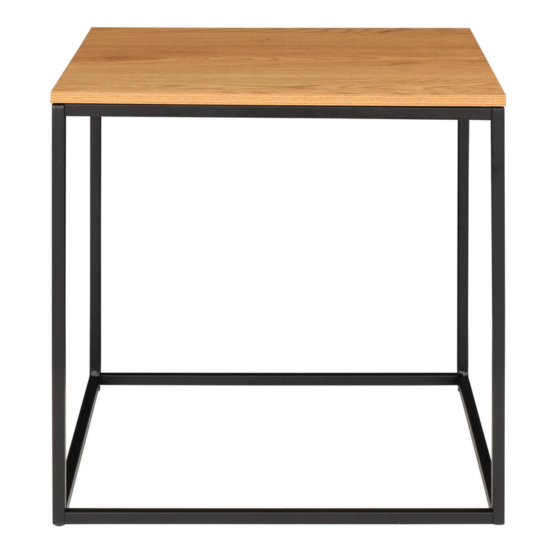 Vita Hjørnebord - Sort ramme og egetræs look bordplade 45x45x45 cm