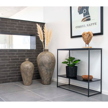 Vita Konsolbord - Sort ramme og to sorte hylder 80x80x36 cm - Bolig og Haven