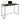 Vita Skrivebord med sort ramme og sort bordplade 100x45x75 cm