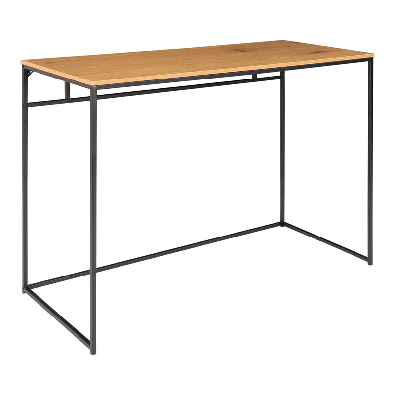 Vita - Skrivebord med sort ramme og egetræslook bordplade 100x45x75 cm