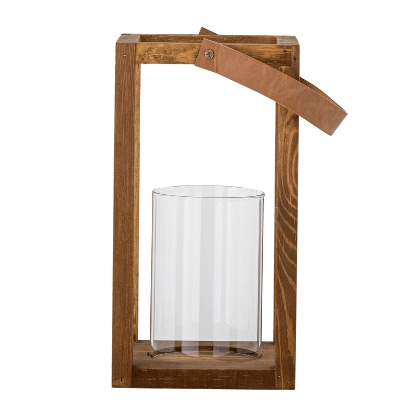 Bloomingville - Lyra Lanterne m/Glas, Natur, Fyr H30 cm