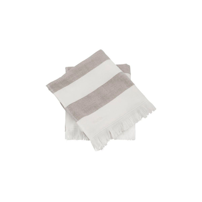 Håndklæde Barbarum Hvide og brune striber
