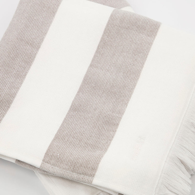 Meraki - Håndklæde, Barbarum, Hvide og brune striber 50x100 (2 stk.)