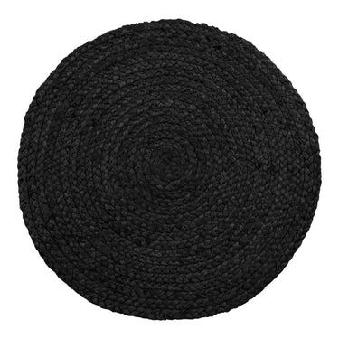 Bombay - Rund dækkeserviet i flettet mørkegrå jute S/4 Ø38 cm - 4 stk. - Bolig og Haven