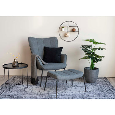House Nordic - Genk Hylde rund med sort ramme,Ø47x10cm - Bolig og Haven