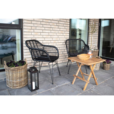 House Nordic - Trieste Stol - 2 stk. Sort polyrattan med hynde - Bolig og Haven