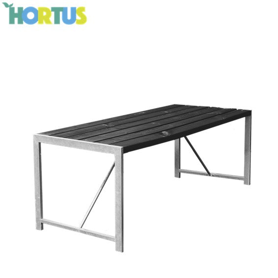 Hortus - Bord H-model sort grundmalet og galvaniseret stel