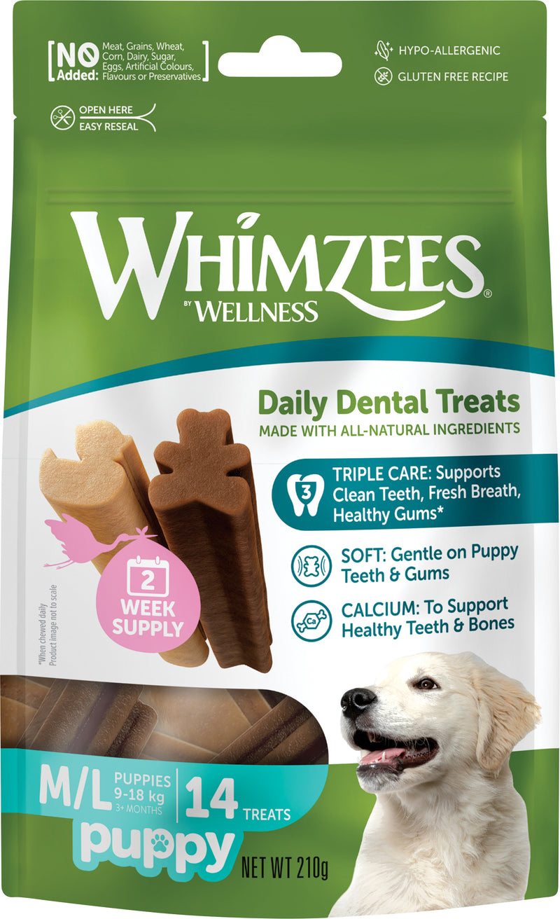 Whimzees -  Puppy Chew M/L til store hvalpe - 14 stk