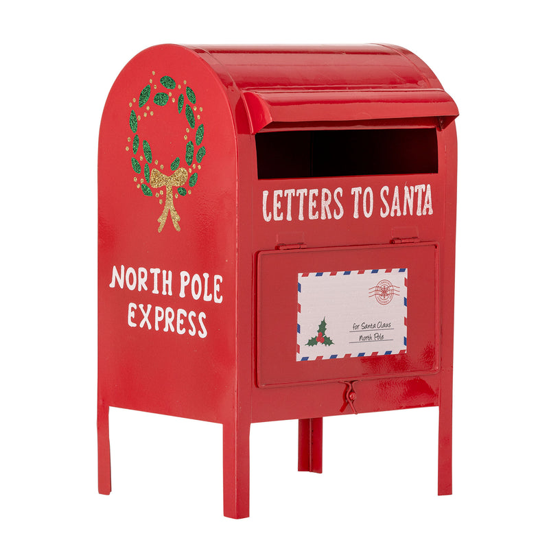 Bloomingville - Postkasse Carlo Deko, Rød, Metal, H33 cm