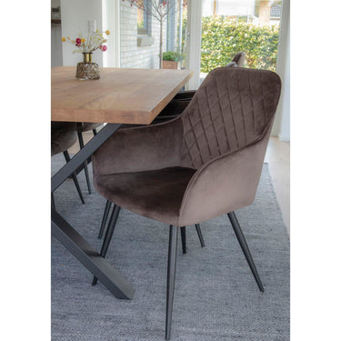 House Nordic - Harbo Spisebordsstol -  Mushroom velour - Sæt af 2 stk. - Bolig og Haven