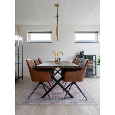 House Nordic - Harbo Spisebordsstol m. Drejefod - I brun PU HN1220 - Bolig og Haven