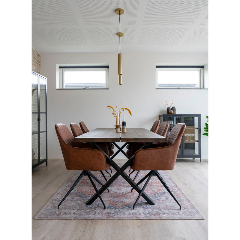 House Nordic - Harbo Spisebordsstol m. Drejefod - I brun PU HN1220