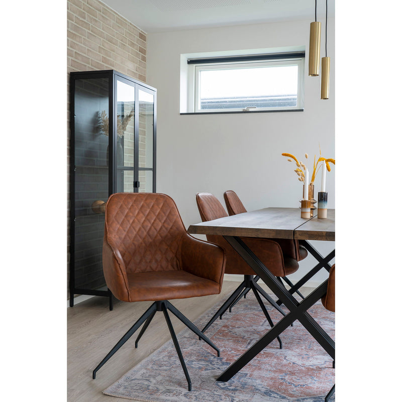 House Nordic - Harbo Spisebordsstol m. Drejefod - I brun PU HN1220