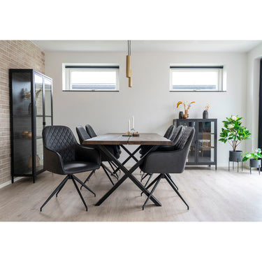 House Nordic - Harbo Spisebordsstol m. Drejefod - I mørk grå PU HN1221