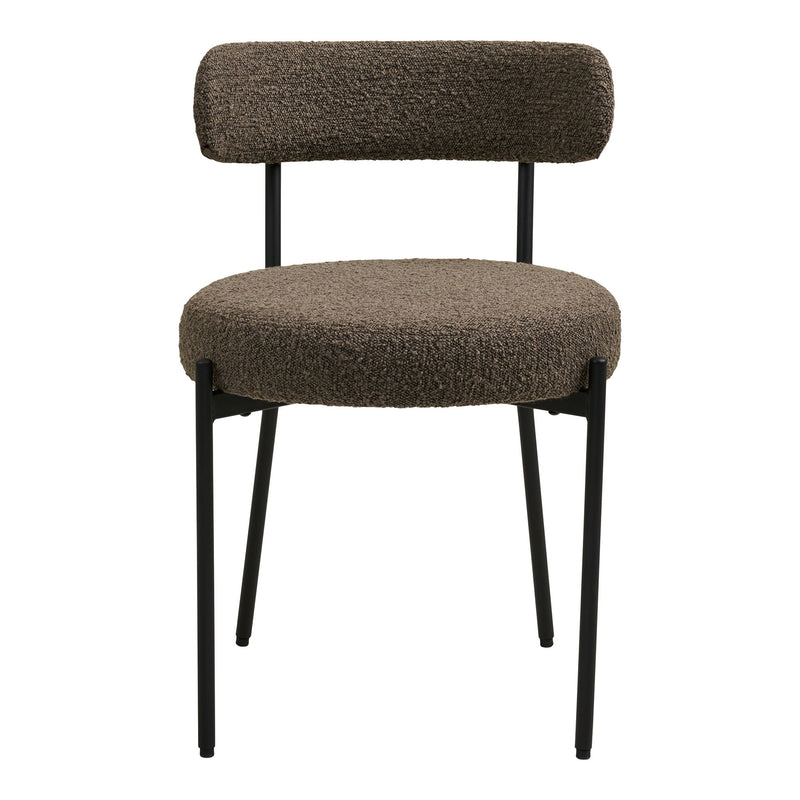 House Nordic – Badalona Spisebordsstol, brun bouclé m. sorte ben, sæt af 2 stk.