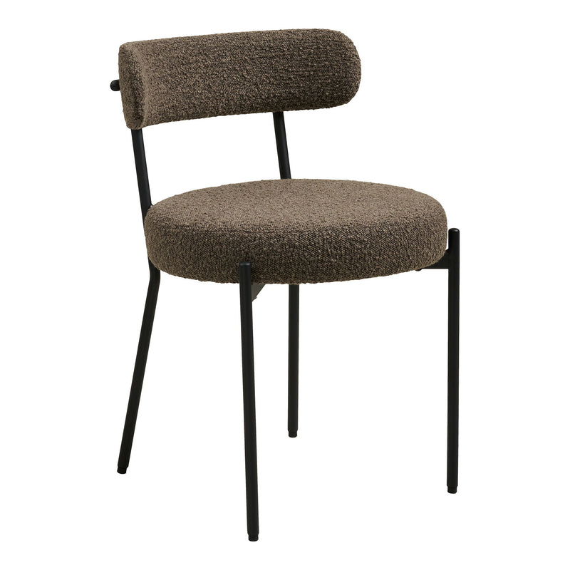 House Nordic – Badalona Spisebordsstol, brun bouclé m. sorte ben, sæt af 2 stk.