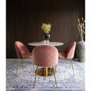 House Nordic - Geneve Spisebordsstol - 2 stk. i rosa velour, messing