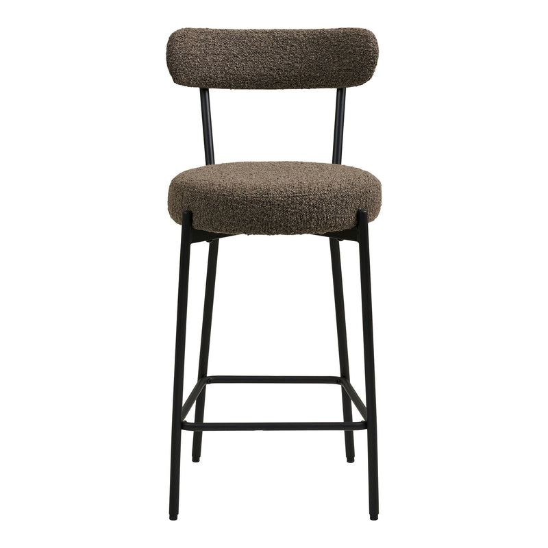 House Nordic – Badalona Barstol i brun bouclé med sorte ben