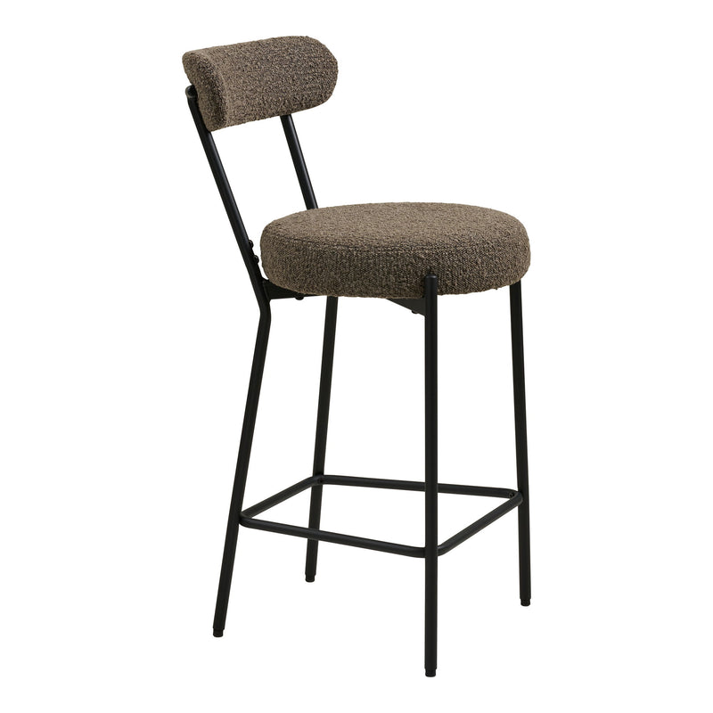 House Nordic – Badalona Barstol i brun bouclé med sorte ben