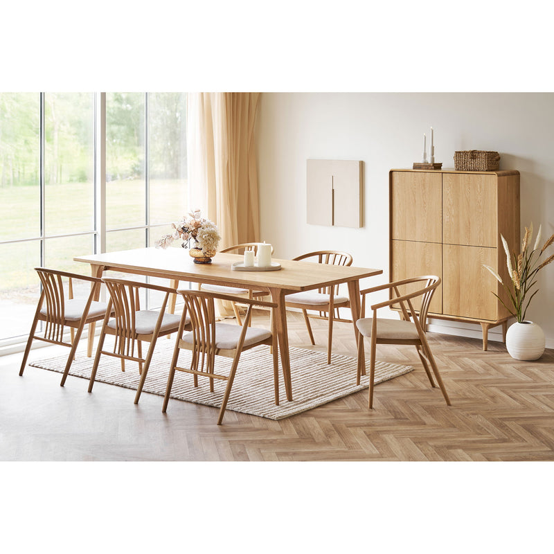 House Nordic – Agustin Spisebordsstol, Egetræ med Stofsæde, Natur/Sand