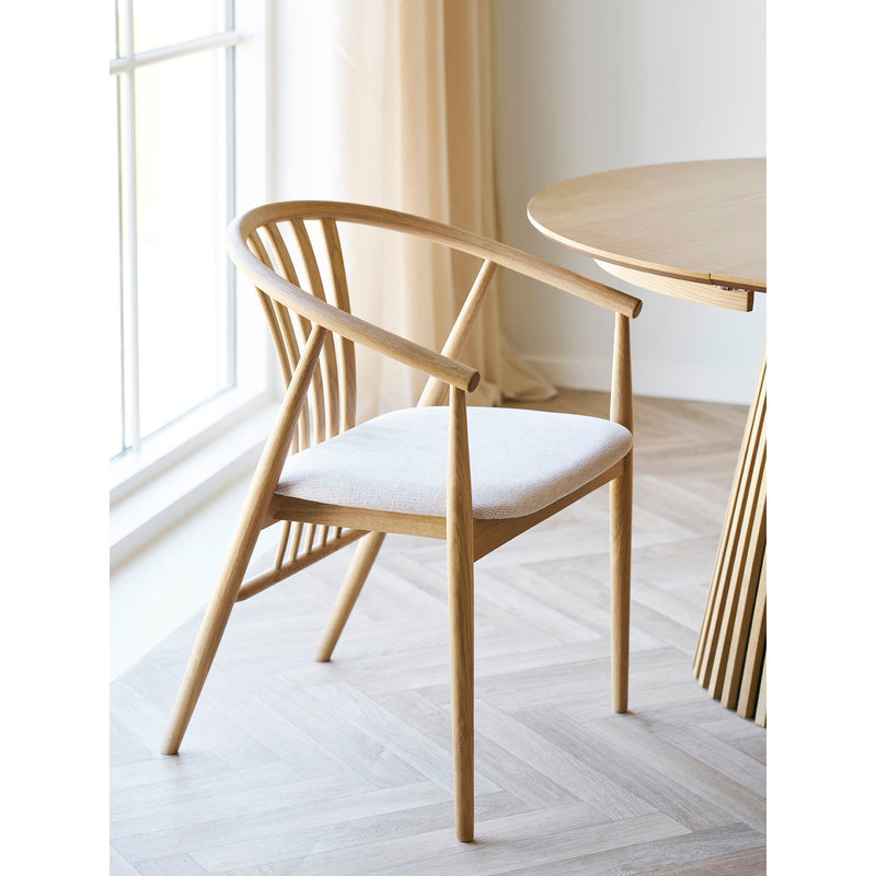 House Nordic – Agustin Spisebordsstol, Egetræ med Stofsæde, Natur/Sand