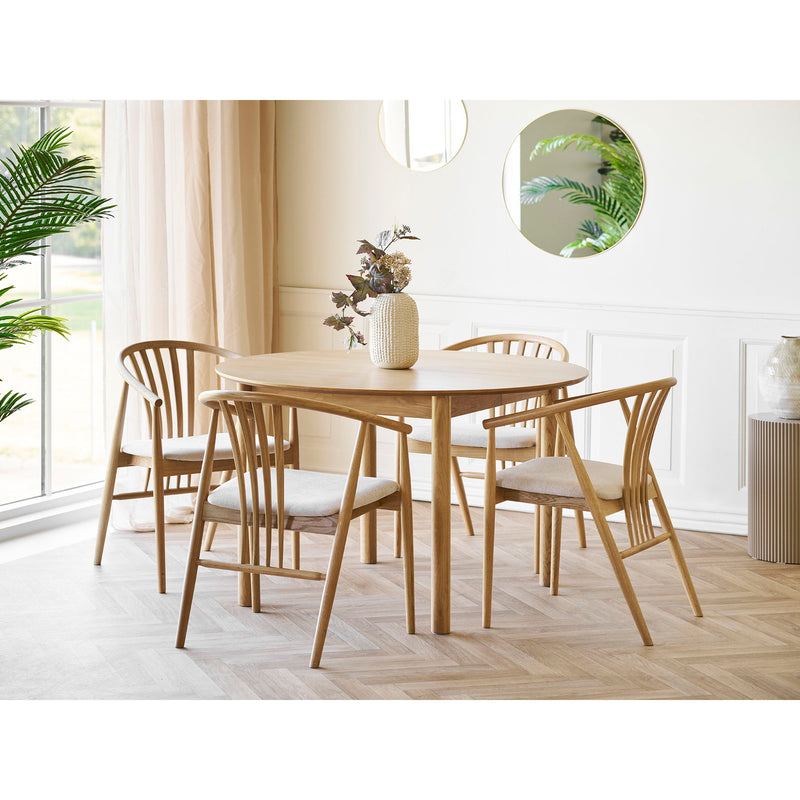 House Nordic – Agustin Spisebordsstol, Egetræ med Stofsæde, Natur/Sand