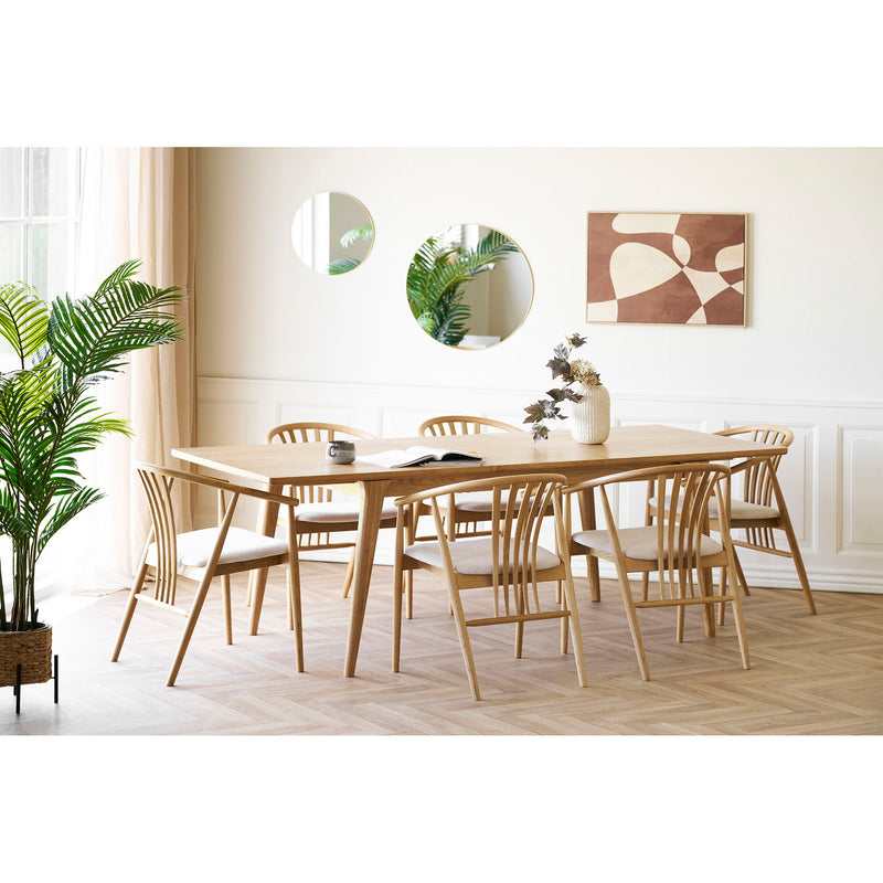 House Nordic – Agustin Spisebordsstol, Egetræ med Stofsæde, Natur/Sand
