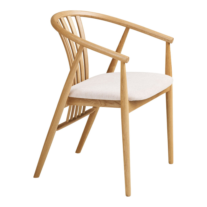 House Nordic – Agustin Spisebordsstol, Egetræ med Stofsæde, Natur/Sand